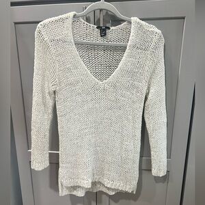 H&M Cream V-Neck Sweater